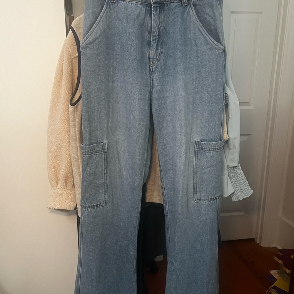 H&M Blue Straight Leg, Loose Jeans